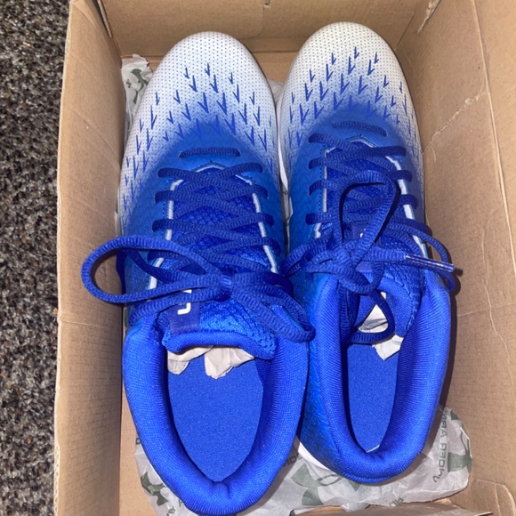 Under Armour Spotlight Fran RM 4.0 Football Cleats Blue/WhiteMen’s Size 10.5 - Picture 7 of 7